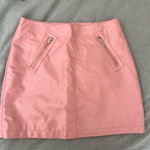 Pink mini skirt: pleather